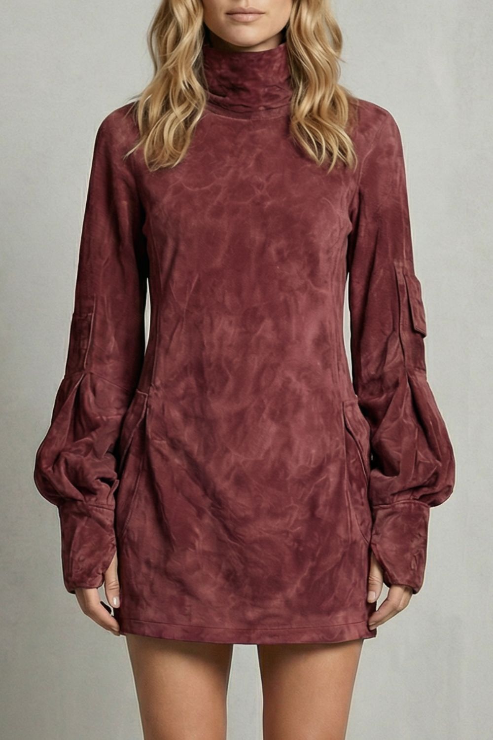 Marcella – High neck silhouette – Suede-effect mini dress-10452941308247-ZARA MAE LONDON