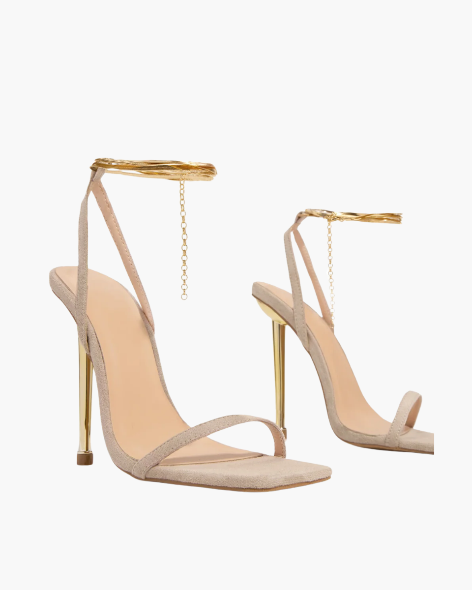 Adrienne – Gold-tone hardware – Ankle chain stiletto heels-10418922783063-ZARA MAE LONDON