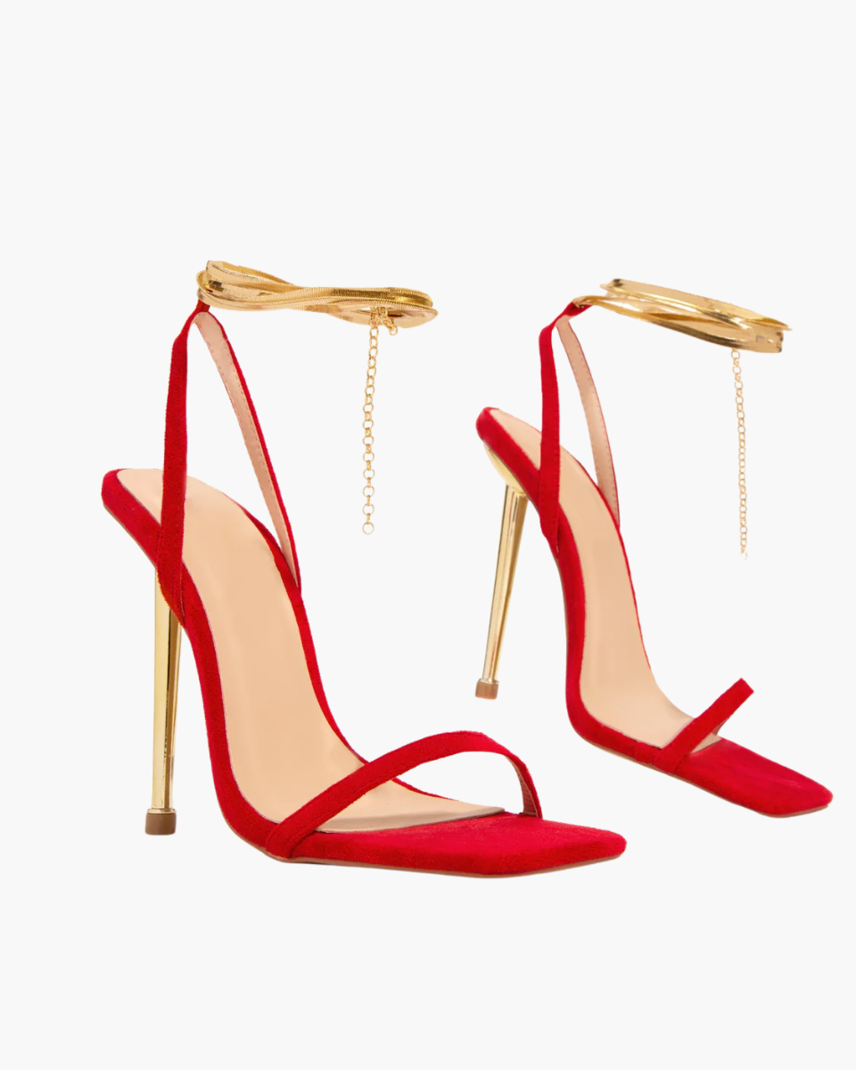 Adrienne – Gold-tone hardware – Ankle chain stiletto heels-10418922783063-ZARA MAE LONDON