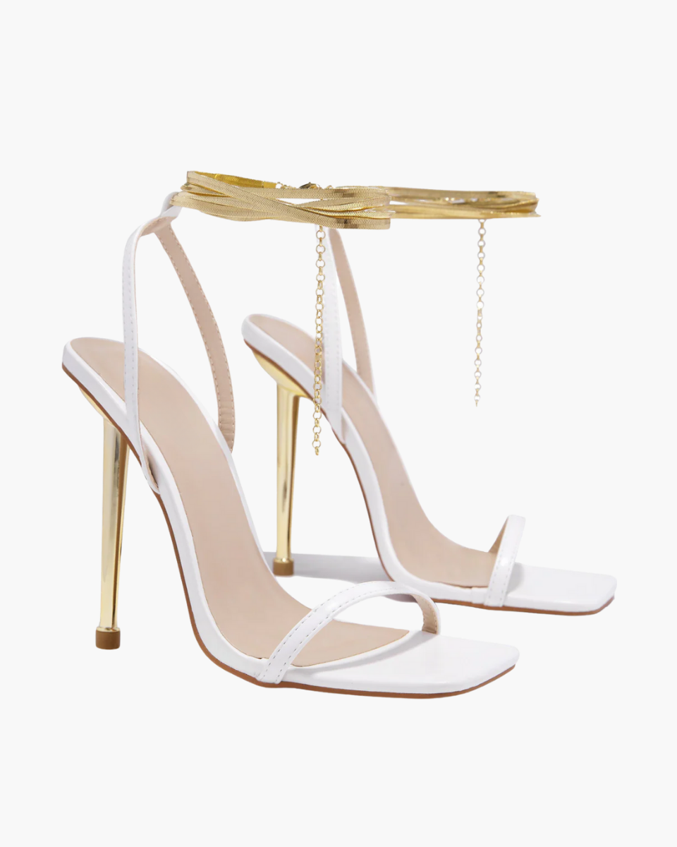 Adrienne – Gold-tone hardware – Ankle chain stiletto heels-10418922783063-ZARA MAE LONDON