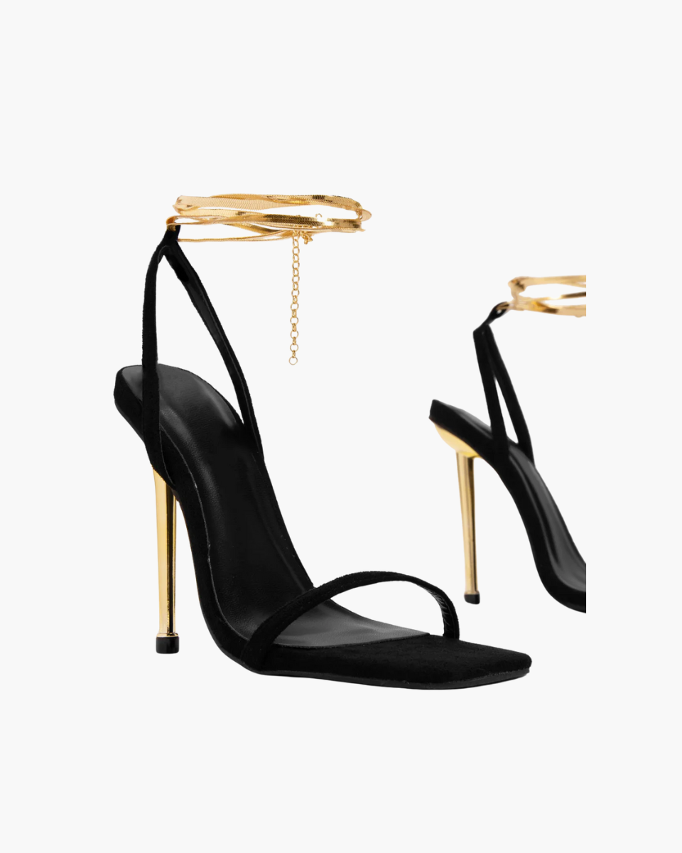 Adrienne – Gold-tone hardware – Ankle chain stiletto heels-10418922783063-ZARA MAE LONDON