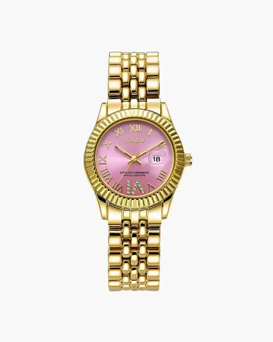 Asteria – Sparkling zirconia stones – Gold-pink watch-10427344683351-ZARA MAE LONDON