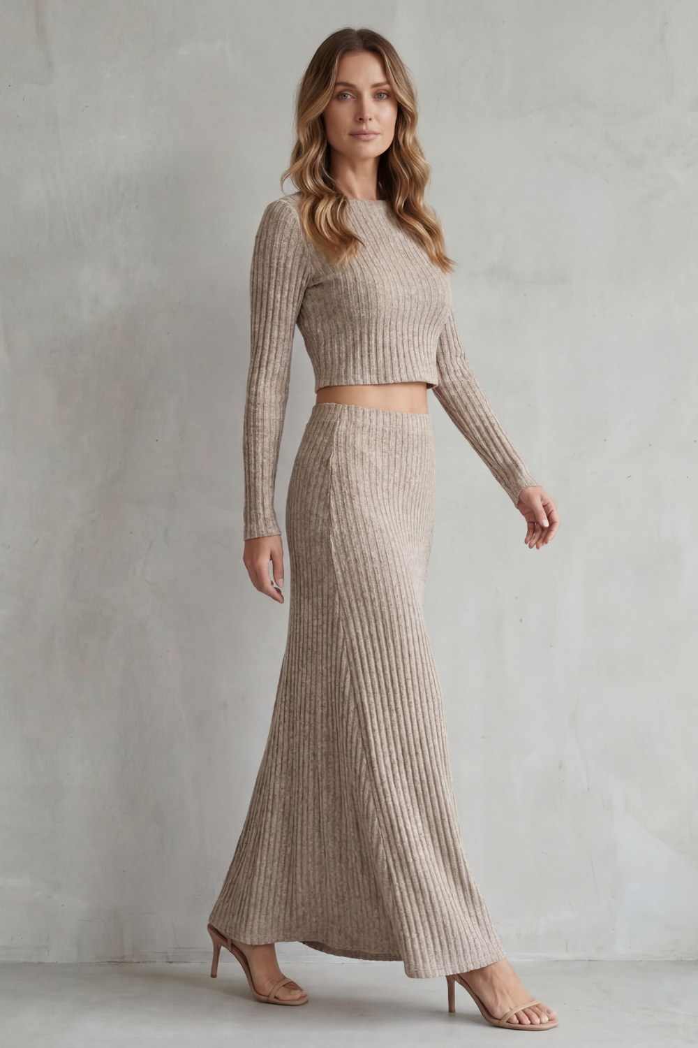 Aubrie – Ribbed Knit Elegance – Two-Piece Lounge Set-10490774847831-ZARA MAE LONDON