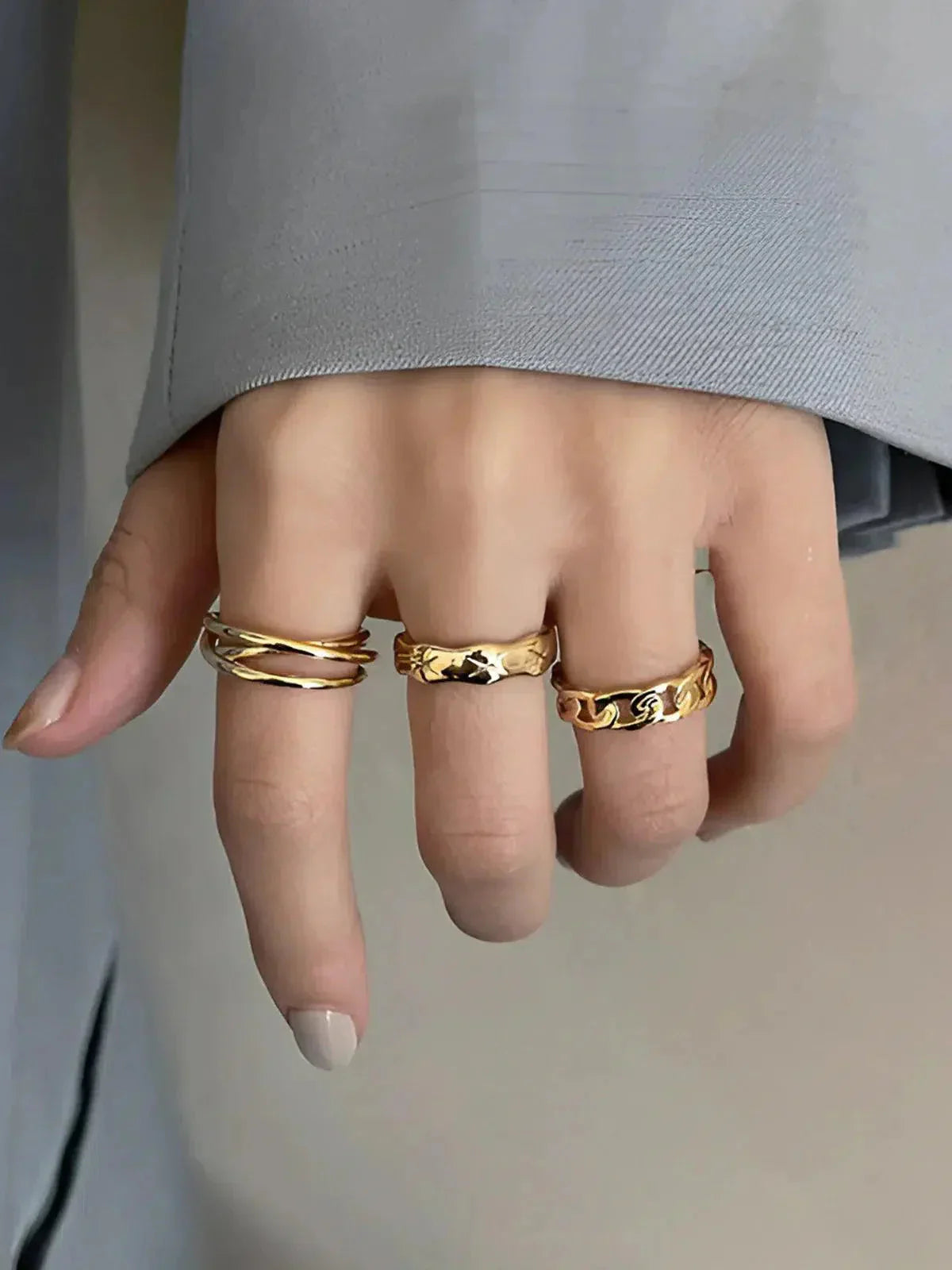 Auriane – Twisted design – Hoop ring trio-10419040977239-ZARA MAE LONDON