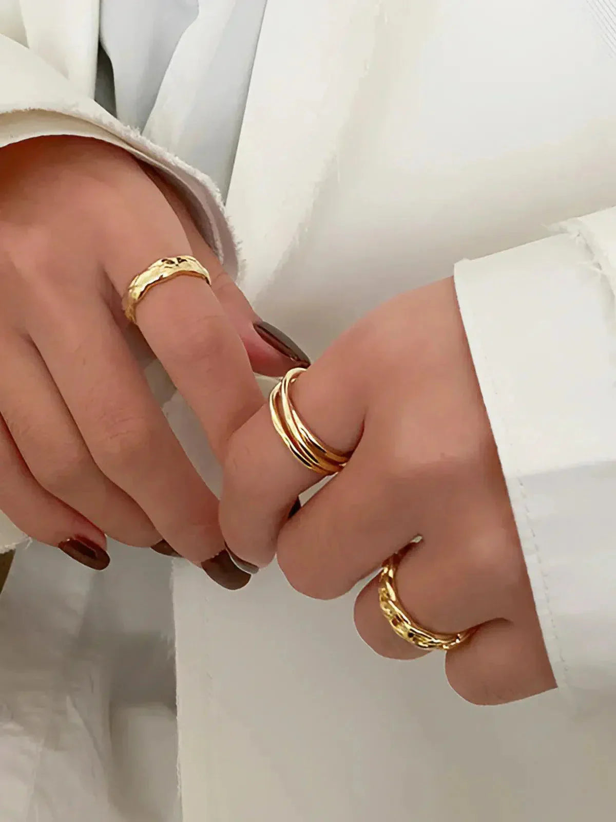 Auriane – Twisted design – Hoop ring trio-10419040977239-ZARA MAE LONDON