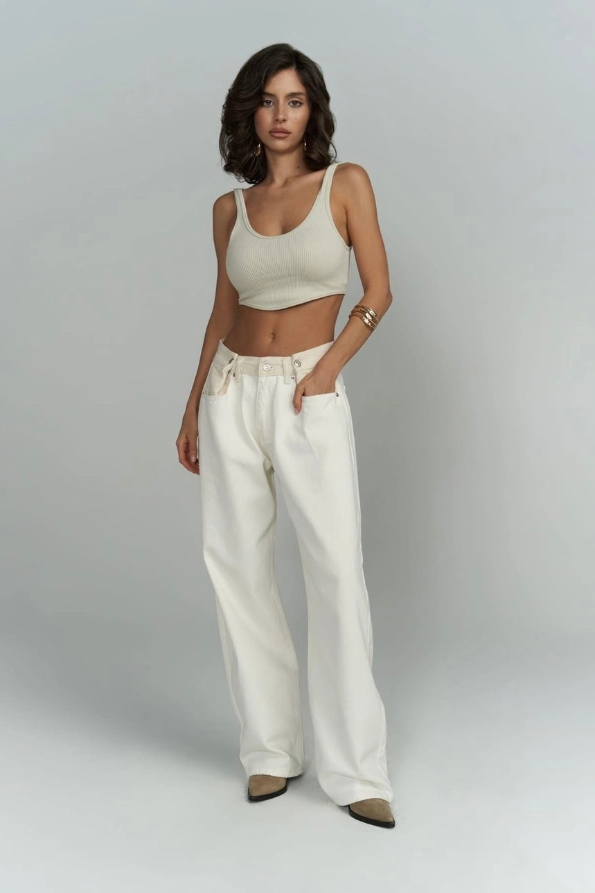 Tri-Fold Jeans Cream-10427394687319-ZARA MAE LONDON