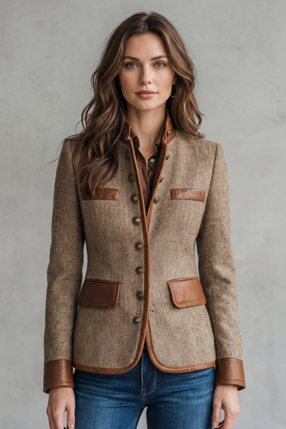 Brienne – Vintage Trim Detail – Tweed Jacket-10490775142743-ZARA MAE LONDON
