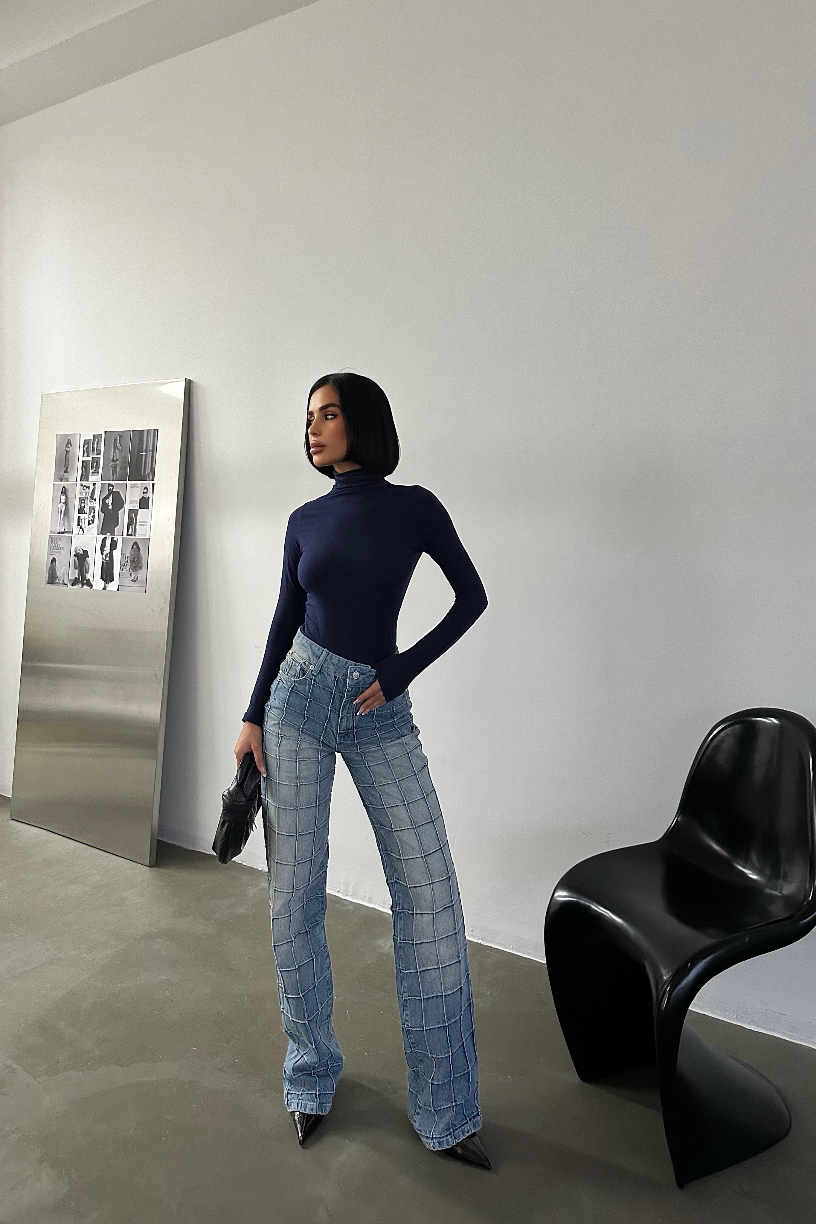 Stitched Square Straight-Leg Jeans-10427394982231-ZARA MAE LONDON