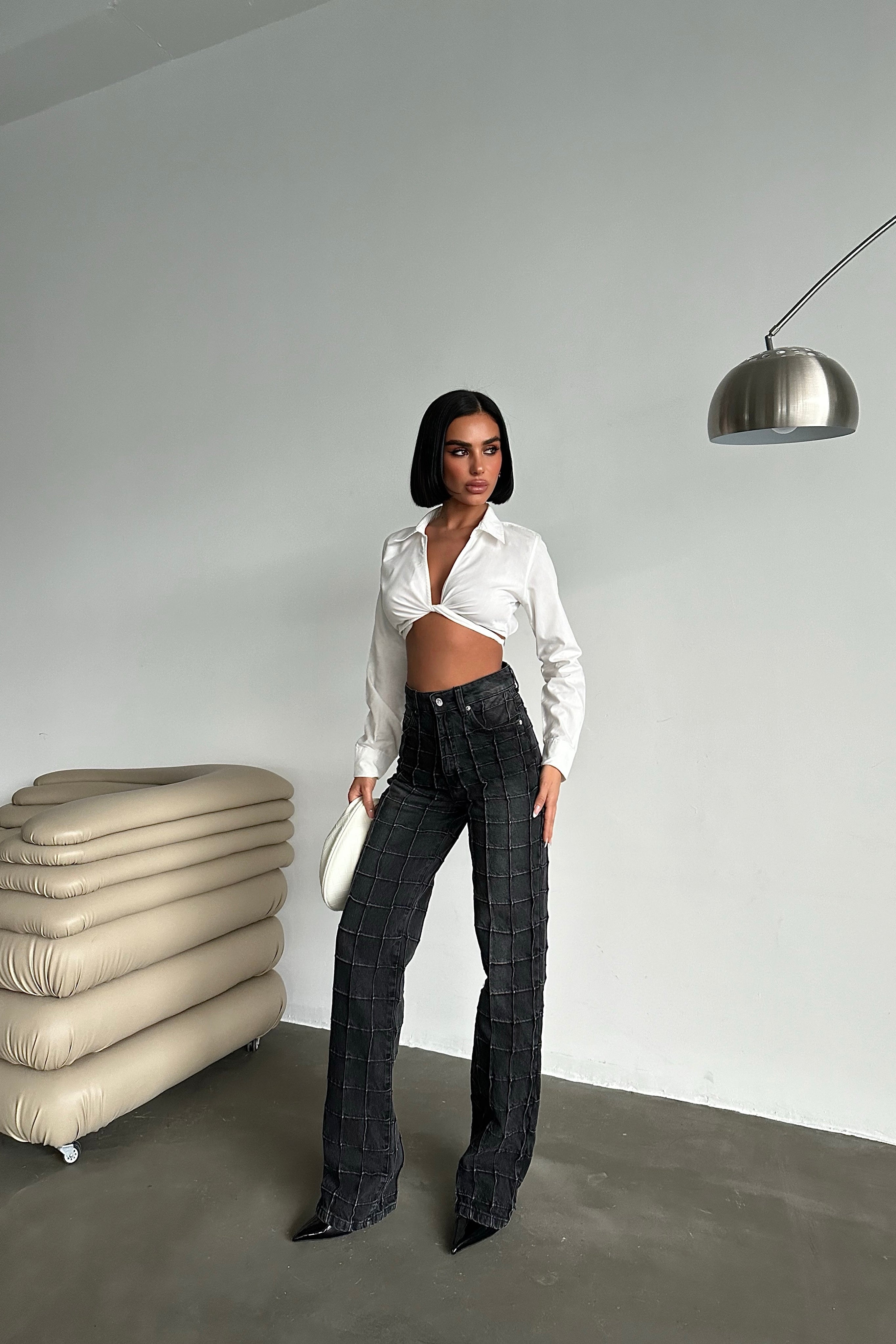 Stitched Square Straight-Leg Jeans-10427394982231-ZARA MAE LONDON