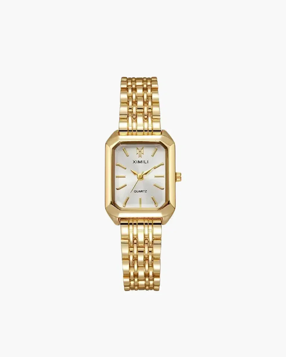 Cassiane – Slim band – Square gold wristwatch-10427346092375-ZARA MAE LONDON