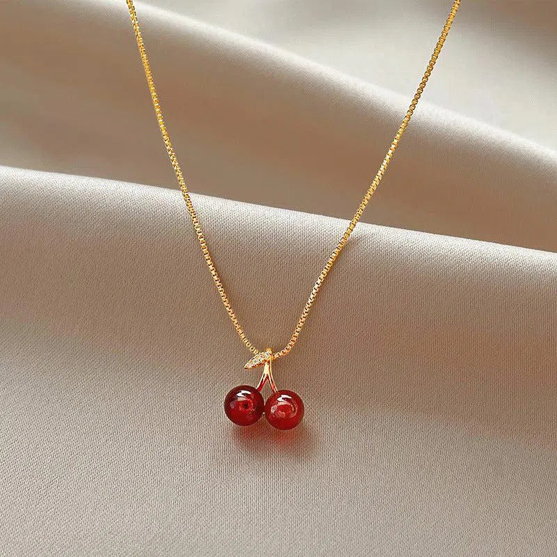 Clarisse – Gold-plated – Cherry charm necklace-10419161268567-ZARA MAE LONDON