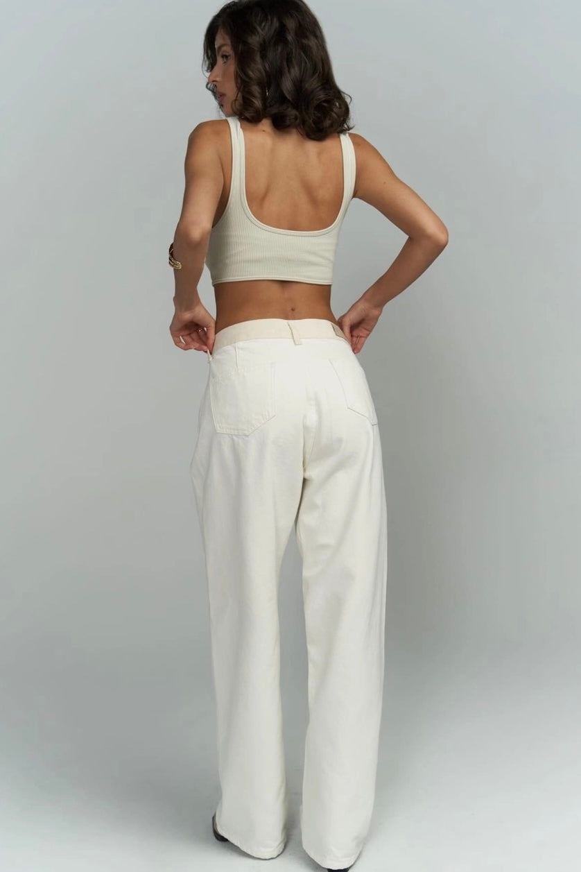 Tri-Fold Jeans Cream-10427394687319-ZARA MAE LONDON