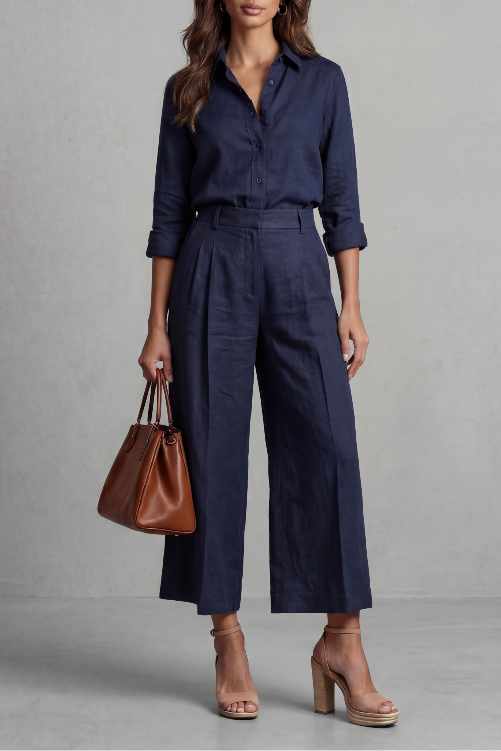 Elavine – Soft linen finish – Wide-leg co-ord set-10434811953495-ZARA MAE LONDON