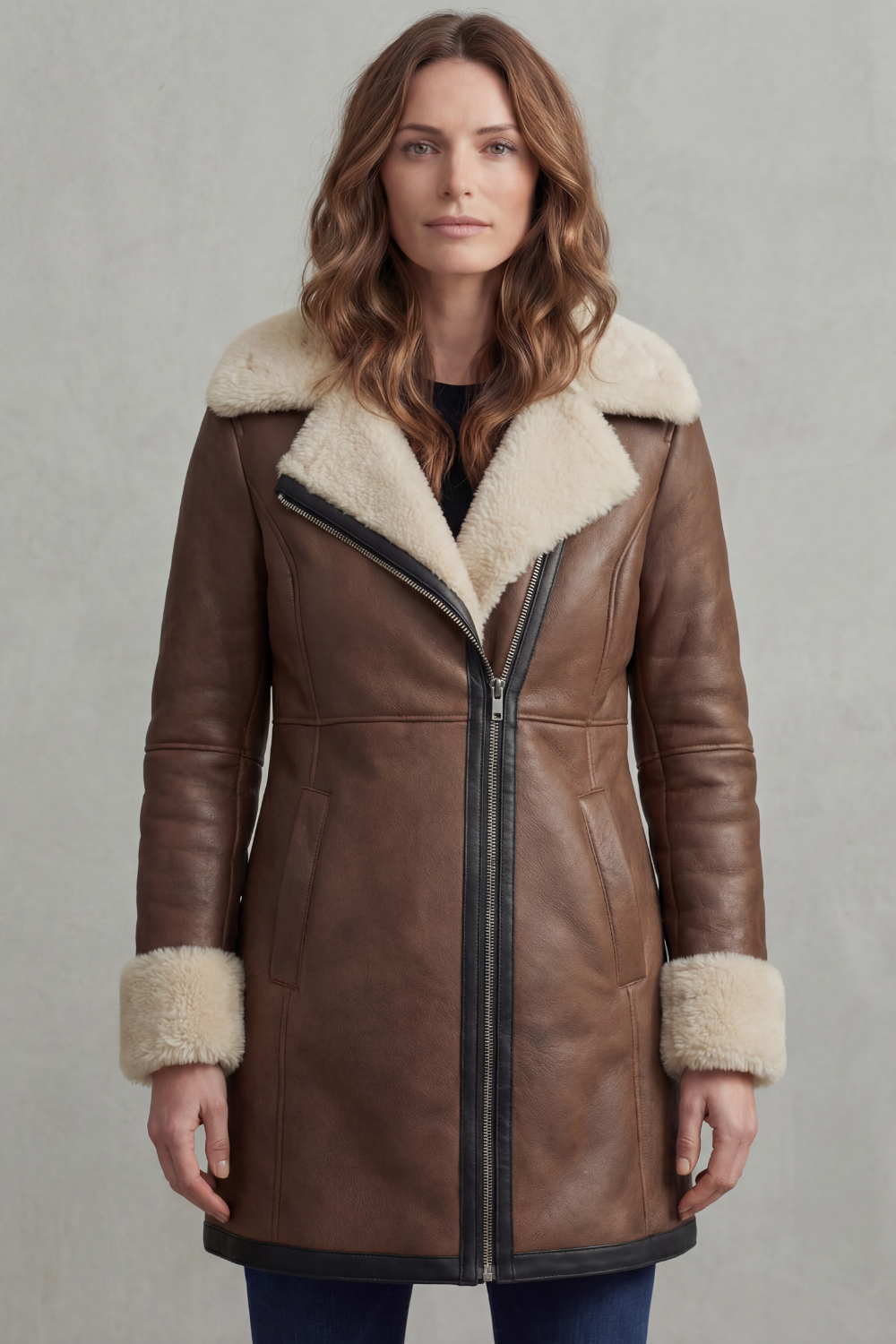 Elisara – Shearling collar – Leather winter coat-10481800511831-ZARA MAE LONDON