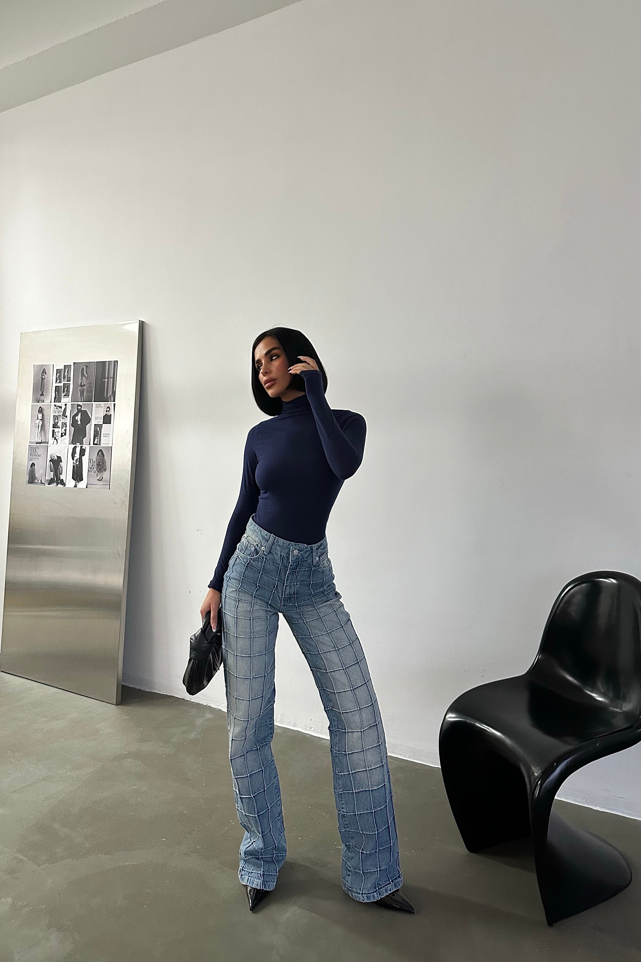 Stitched Square Straight-Leg Jeans-10427394982231-ZARA MAE LONDON