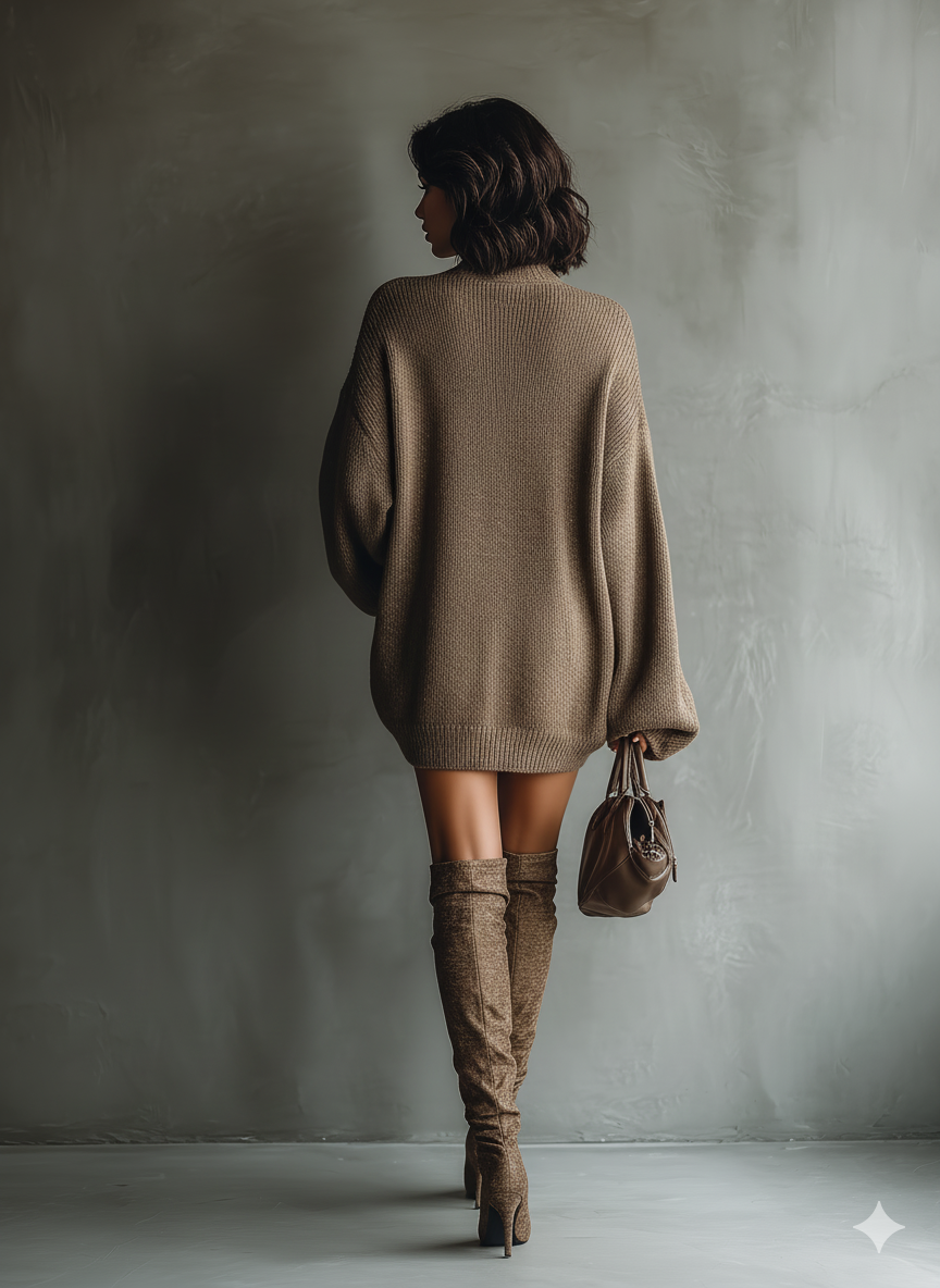 Bellavue – Oversized comfort – Turtleneck sweater dress-10434816115031-ZARA MAE LONDON