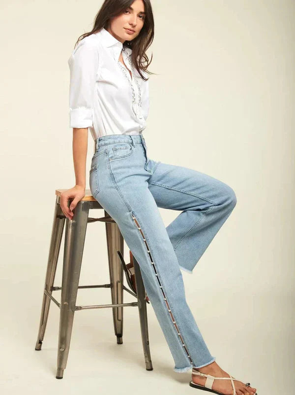 Giuliana – Pearl embellished – Wide leg jeans-10427424211287-ZARA MAE LONDON