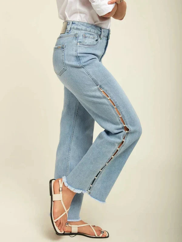 Giuliana – Pearl embellished – Wide leg jeans-10427424211287-ZARA MAE LONDON