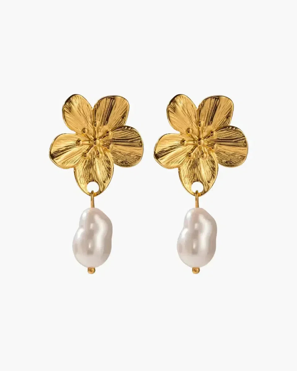 Halia – Floral design – Blossom pearl earrings-10419150717271-ZARA MAE LONDON