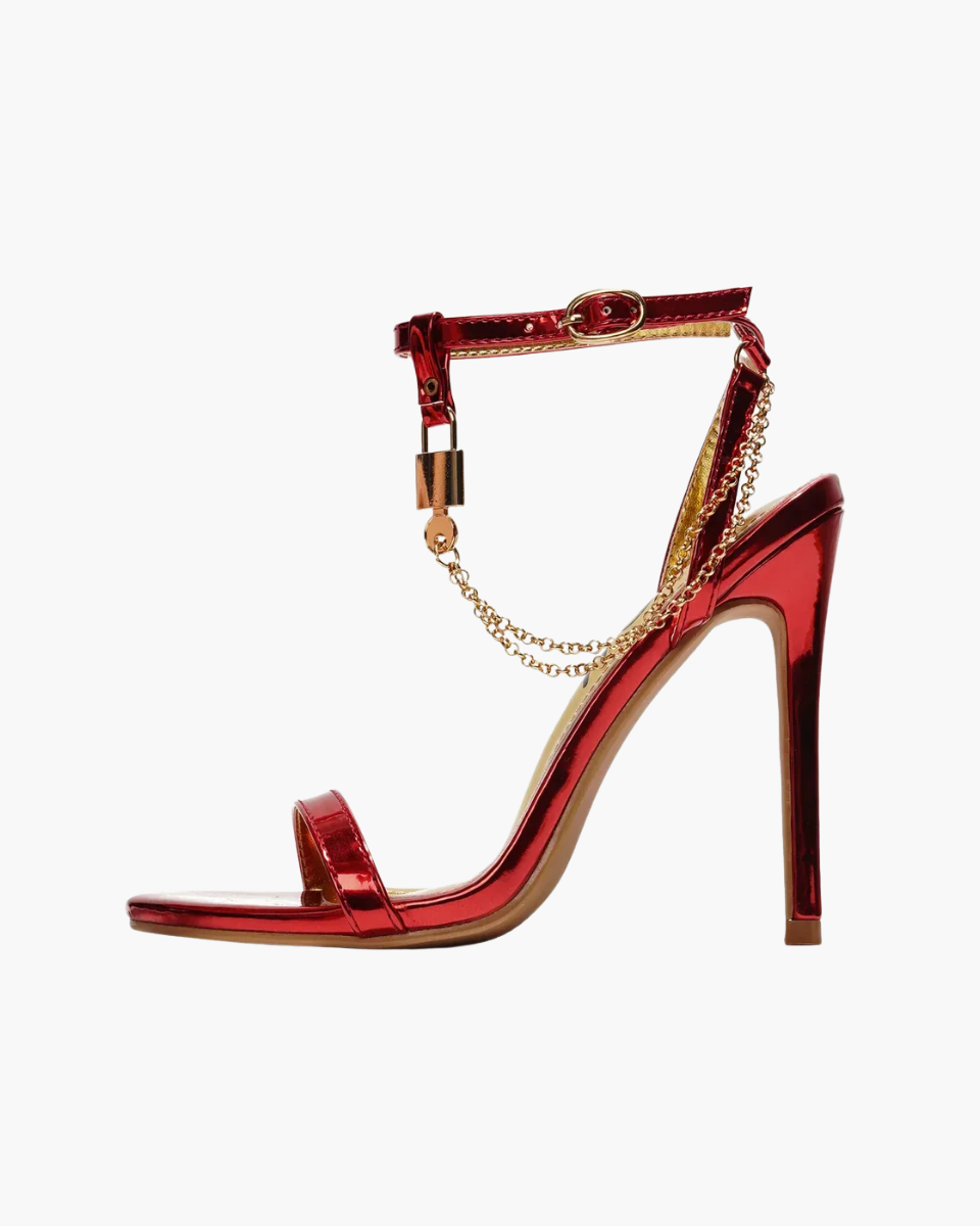 Isotta – Bold design – Gold chain ankle strap stiletto heels-10418922815831-ZARA MAE LONDON