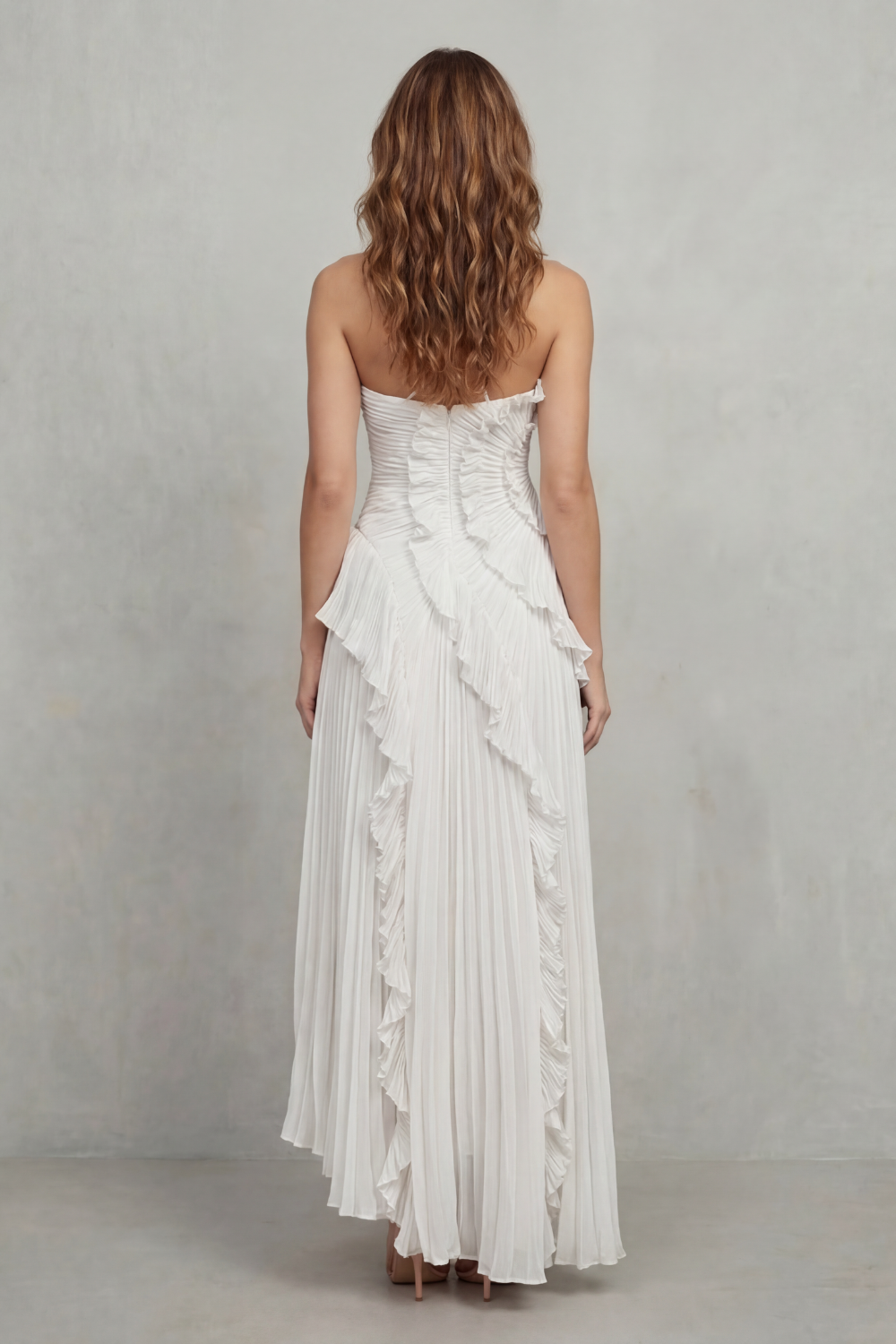 Lavirea – Sculpted pleats – One-shoulder midi dress-10488081252695-ZARA MAE LONDON