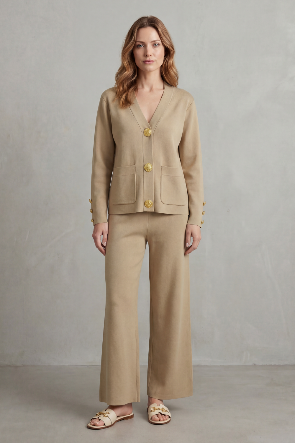 Livia – Gold button detail – Buttoned lounge set-10490773799255-ZARA MAE LONDON