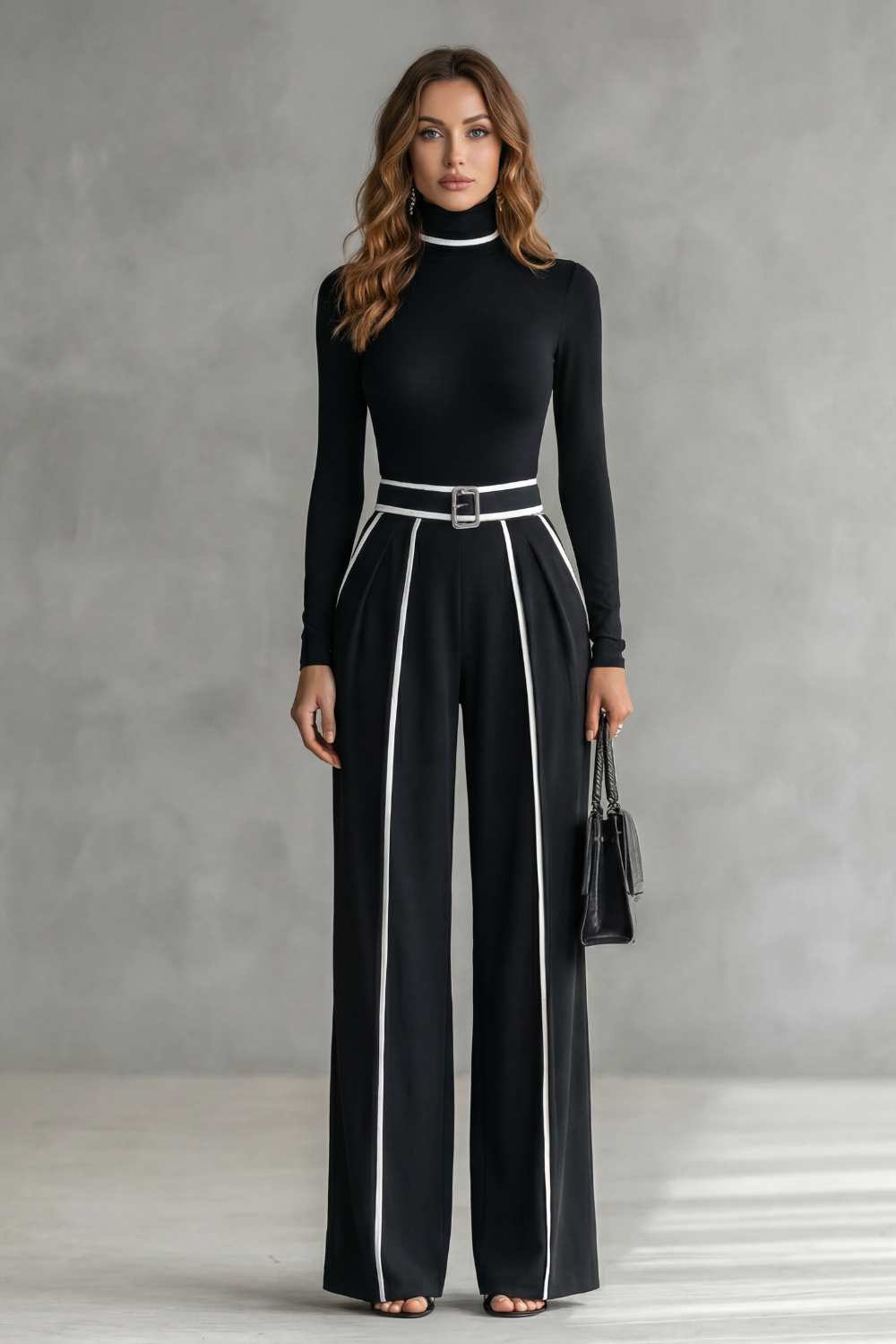 Lunaira – Contrast piping detail – High-neck jumpsuit-10434813133143-ZARA MAE LONDON