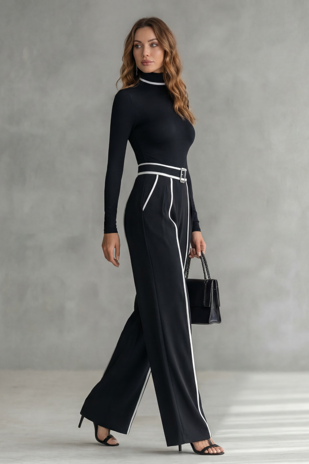 Lunaira – Contrast piping detail – High-neck jumpsuit-10434813133143-ZARA MAE LONDON