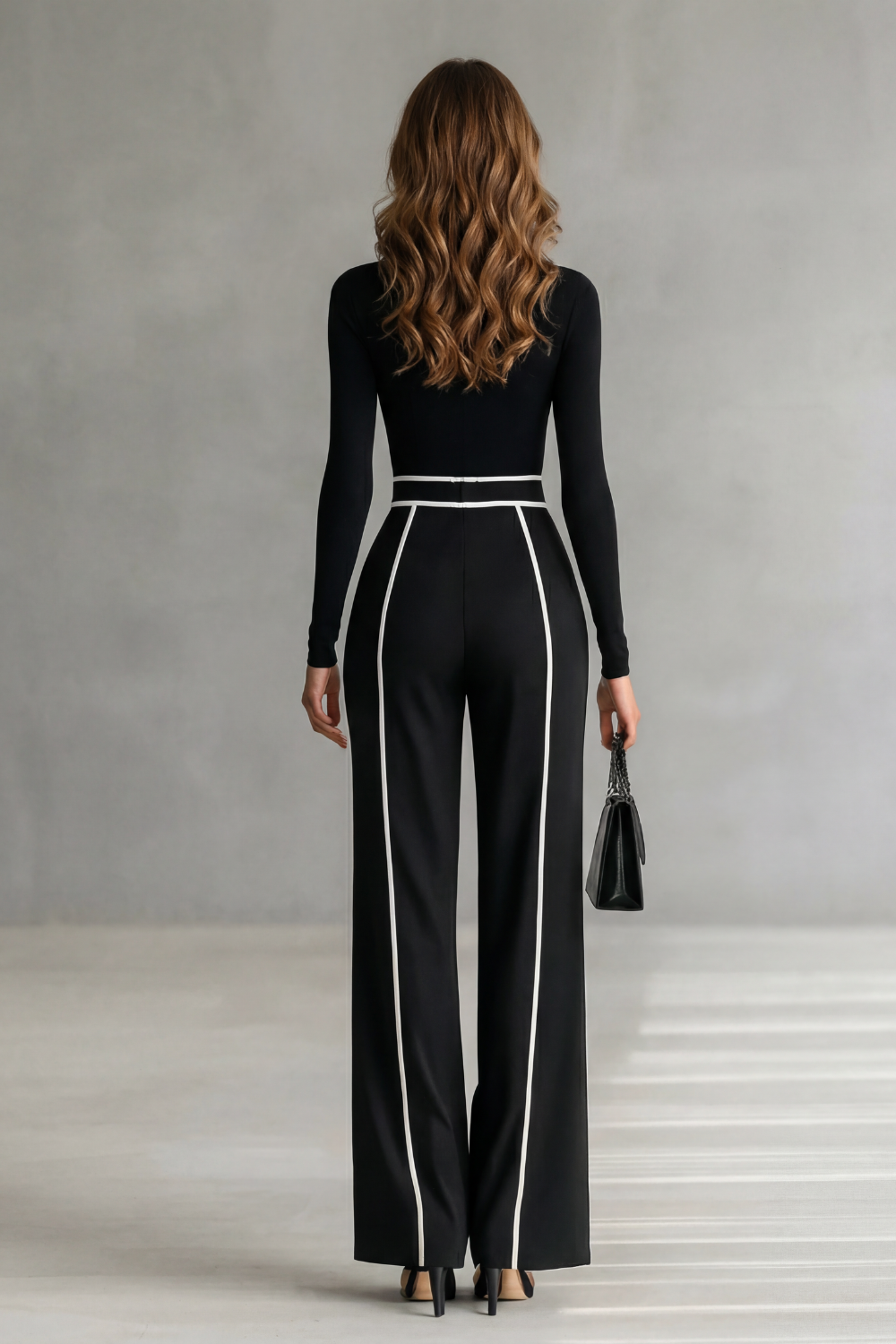 Lunaira – Contrast piping detail – High-neck jumpsuit-10434813133143-ZARA MAE LONDON