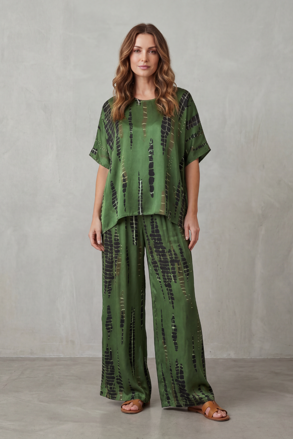 Marie – Abstract Print Detail – Wide-Leg Lounge Set-10490775208279-ZARA MAE LONDON