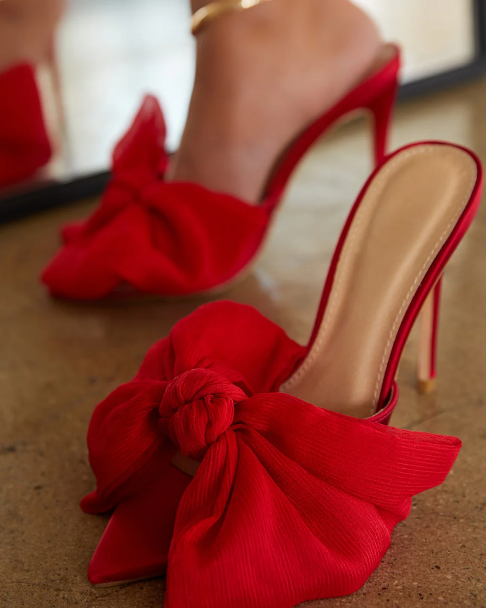 Melodia – Slip-on design – Oversized bow mule heels-10418922717527-ZARA MAE LONDON