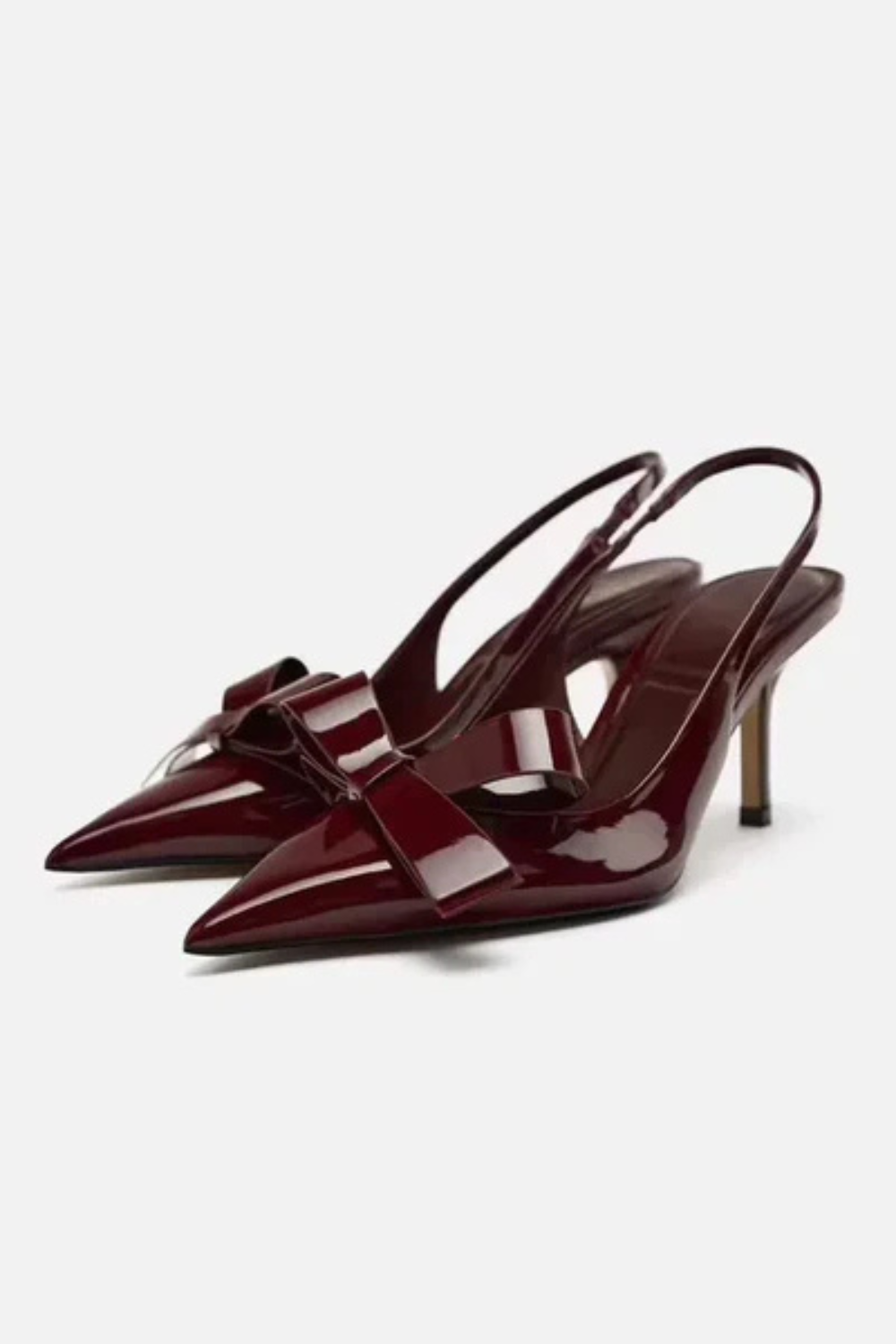 Mirellia – Glossy bow accent – Slingback heels-10426336182615-ZARA MAE LONDON