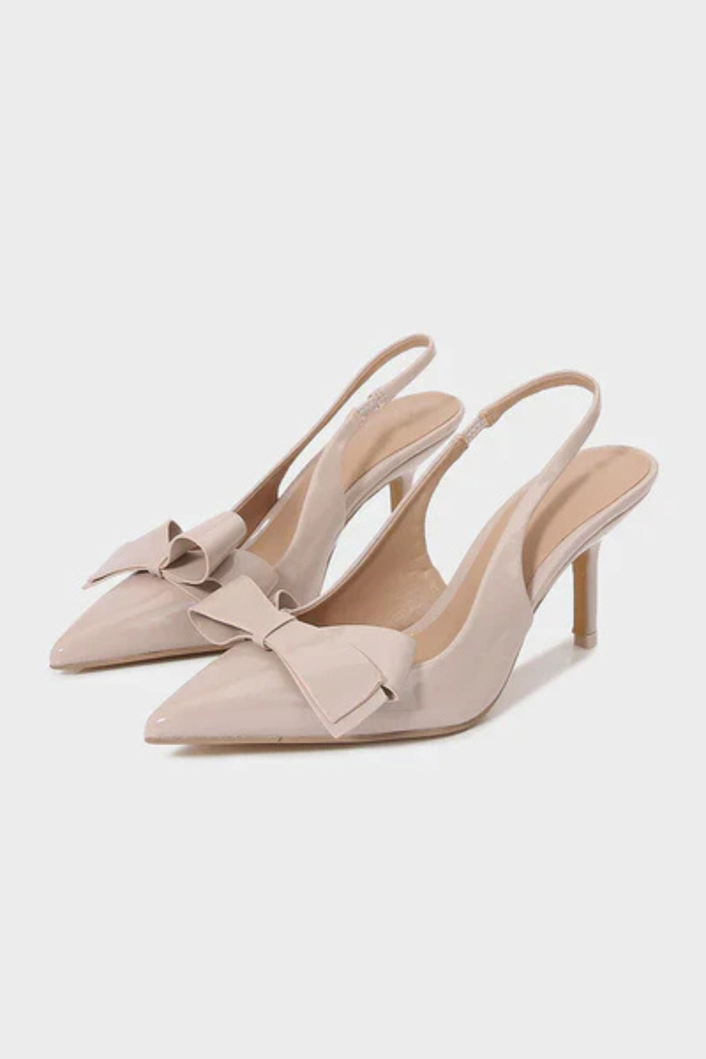 Mirellia – Glossy bow accent – Slingback heels-10426336182615-ZARA MAE LONDON