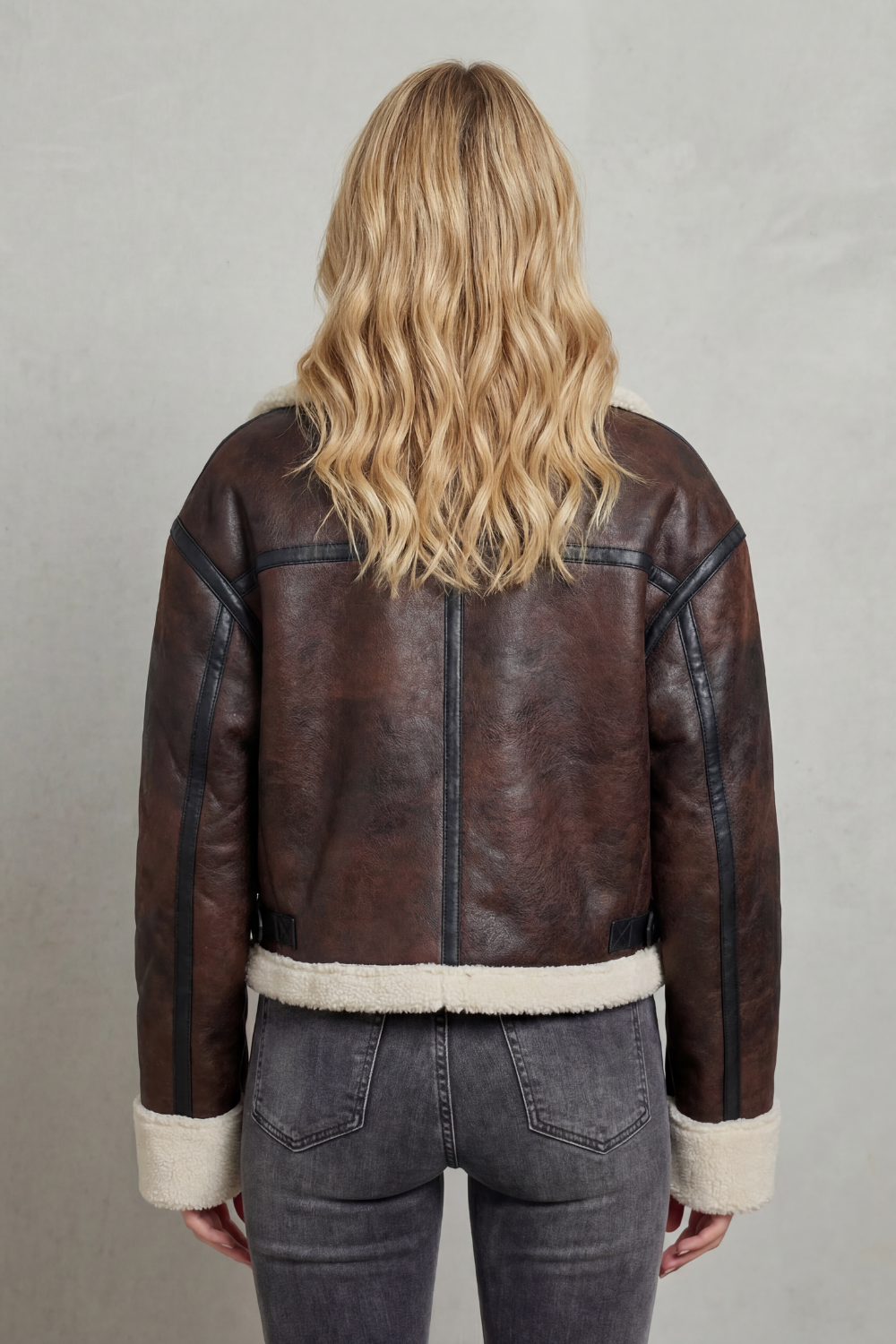 Mirevola – Shearling trim – Cropped aviator jacket-10481815191895-ZARA MAE LONDON