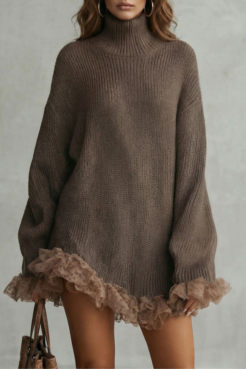 Morvelle – Ruffled hem knit – Sweater dress-10452946256215-ZARA MAE LONDON