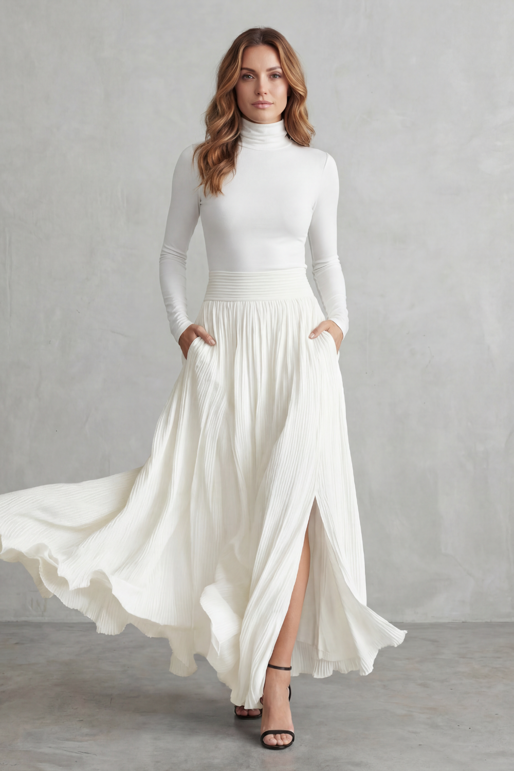 Neravelle – Pleated flow silhouette – Two-piece turtleneck set-10434809364823-ZARA MAE LONDON