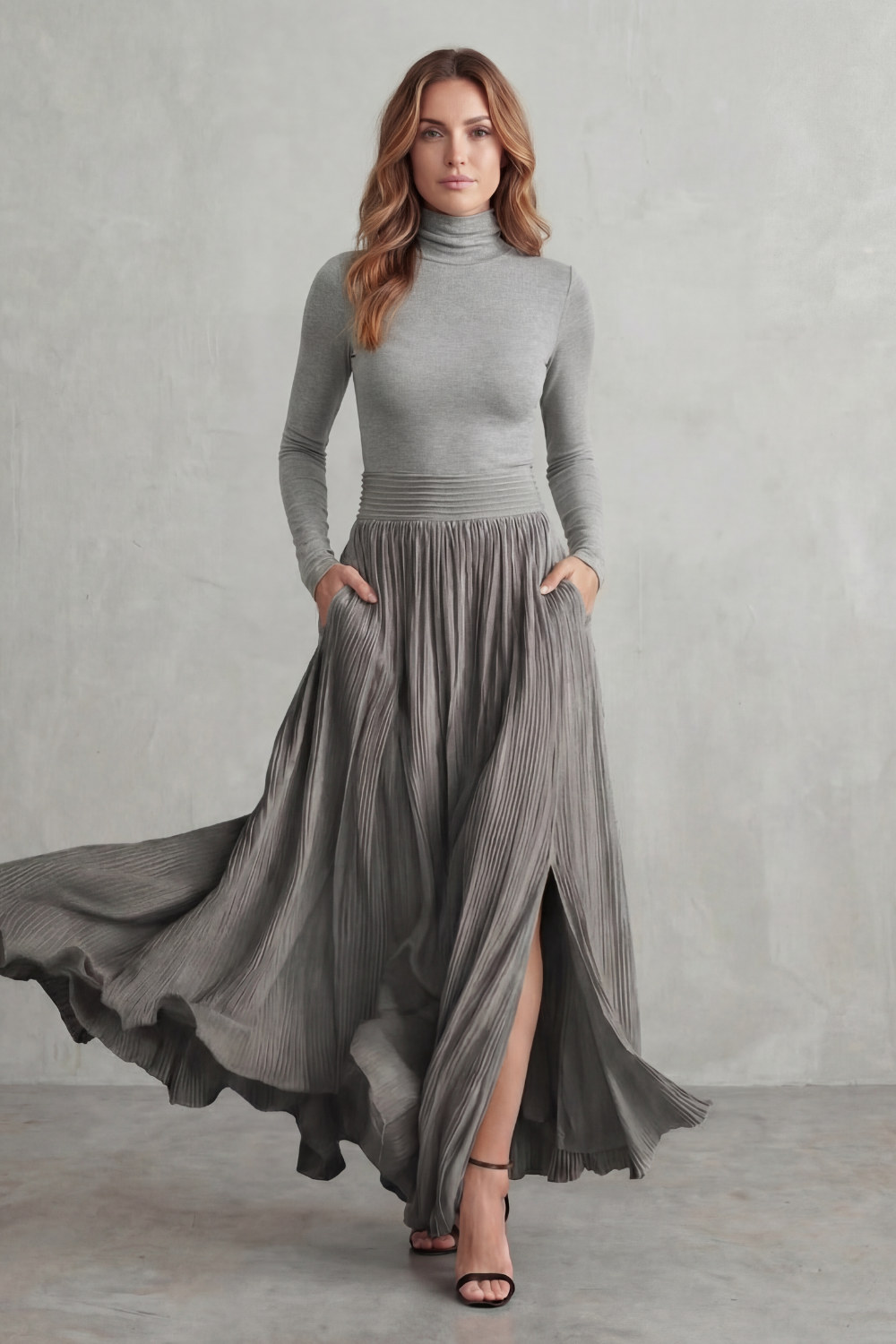 Neravelle – Pleated flow silhouette – Two-piece turtleneck set-10434809364823-ZARA MAE LONDON