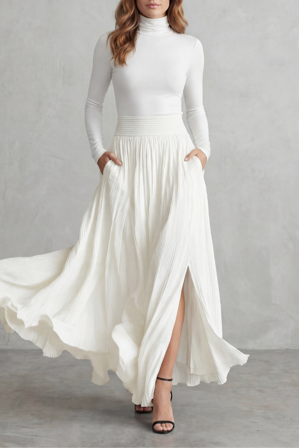 Neravelle – Pleated flow silhouette – Two-piece turtleneck set-10434809364823-ZARA MAE LONDON