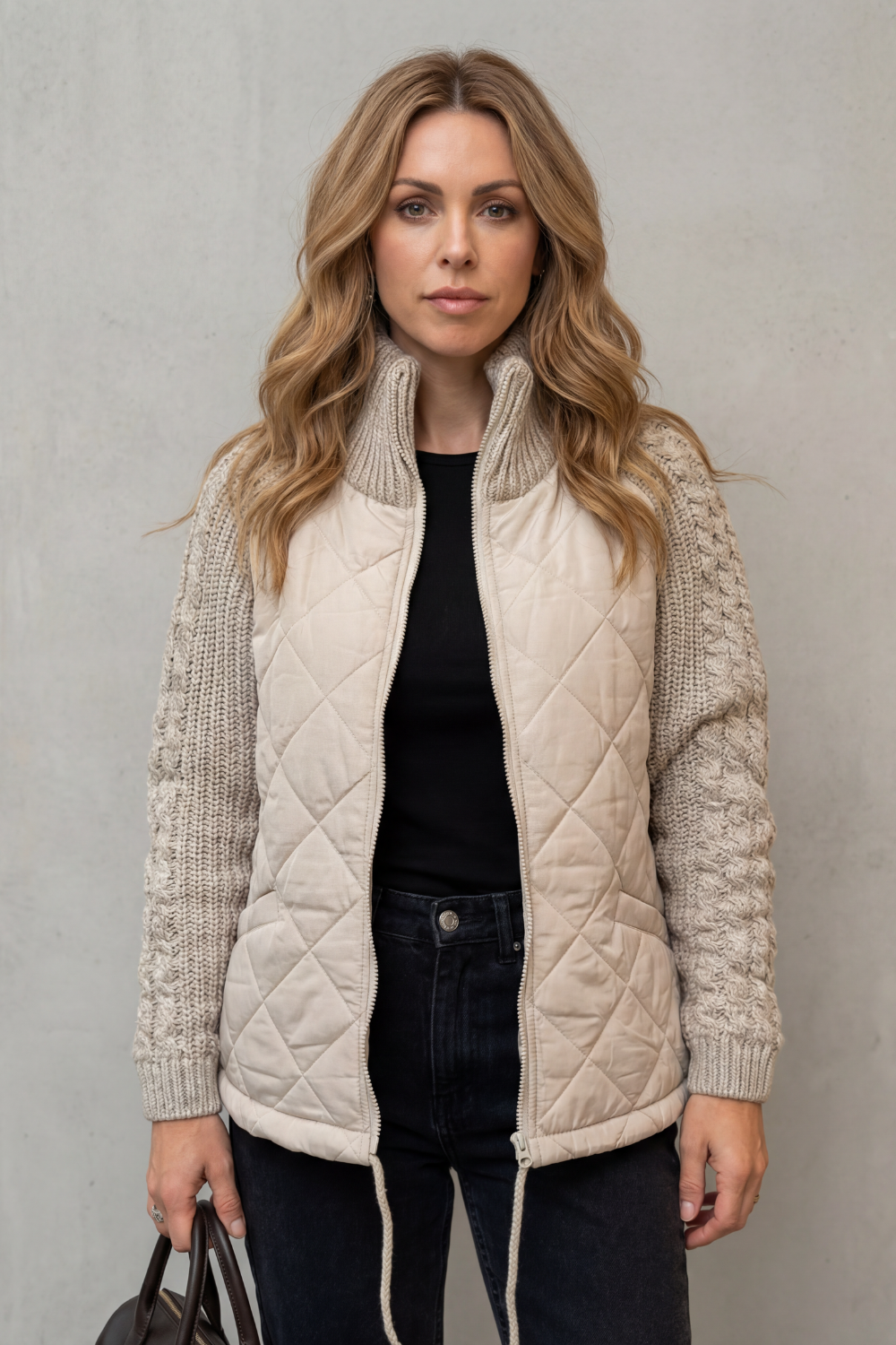 Norcetta – Textured knit detail – Quilted puffer jacket-10469896716631-ZARA MAE LONDON