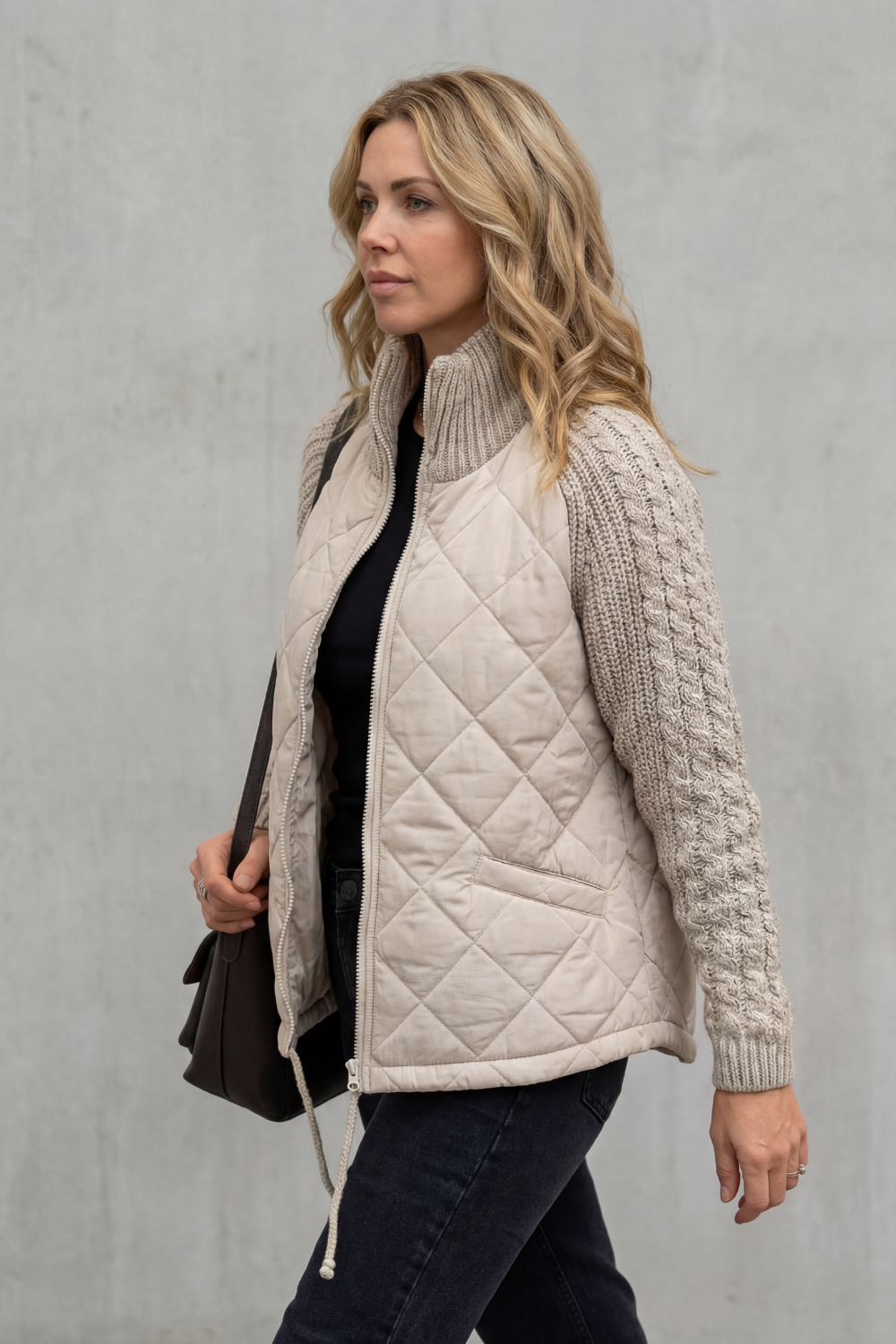 Norcetta – Textured knit detail – Quilted puffer jacket-10469896716631-ZARA MAE LONDON