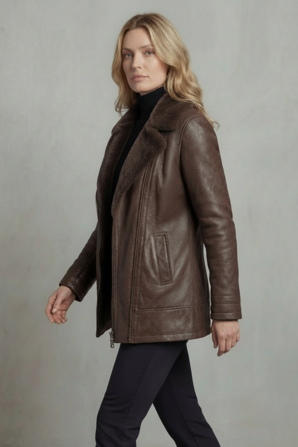 Ravella – Shearling-lined elegance – Leather jacket-10476859523415-ZARA MAE LONDON