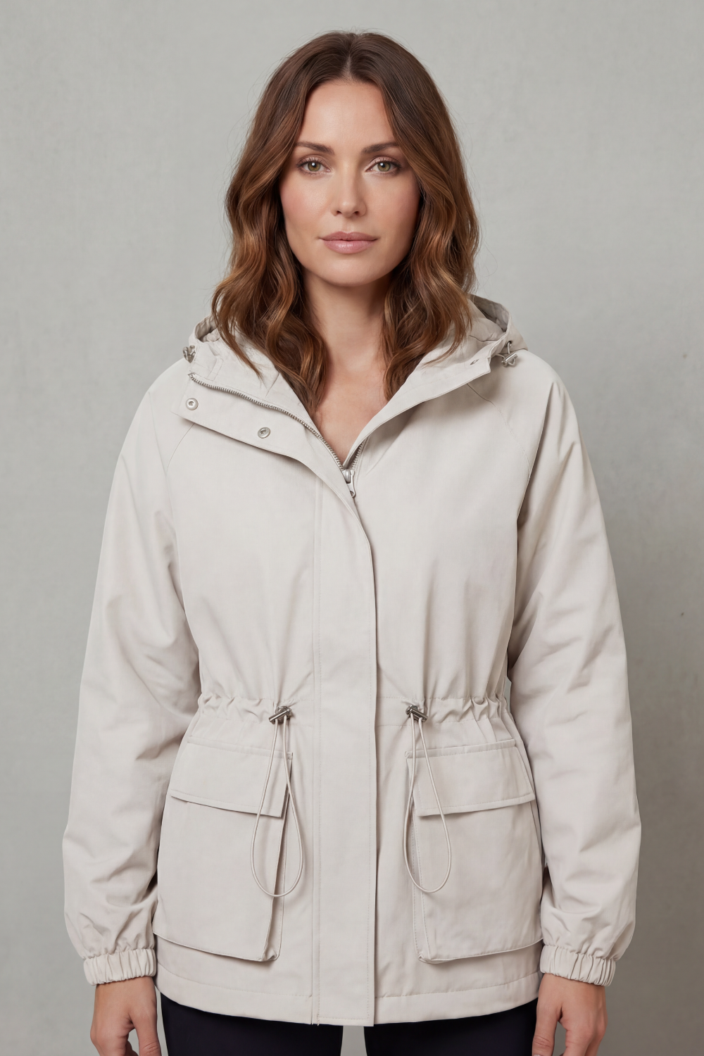 Ravelle – Utility style – Drawstring waterproof jacket