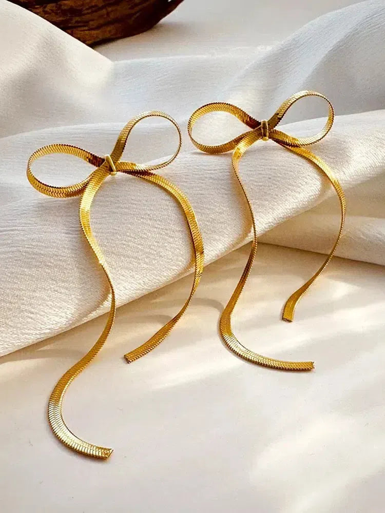 Sabella – Bow accents – Snake chain earrings-10419150815575-ZARA MAE LONDON