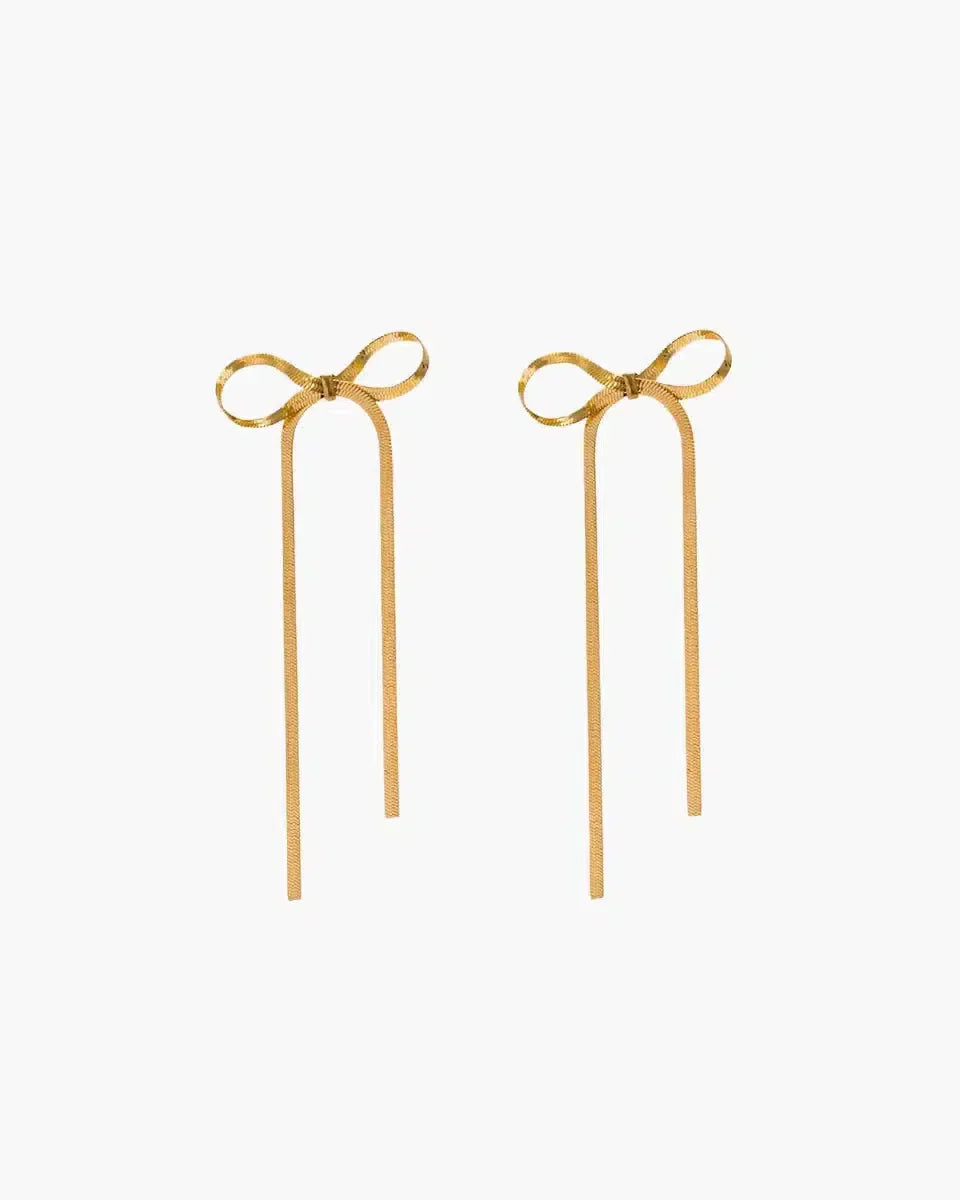Sabella – Bow accents – Snake chain earrings-10419150815575-ZARA MAE LONDON