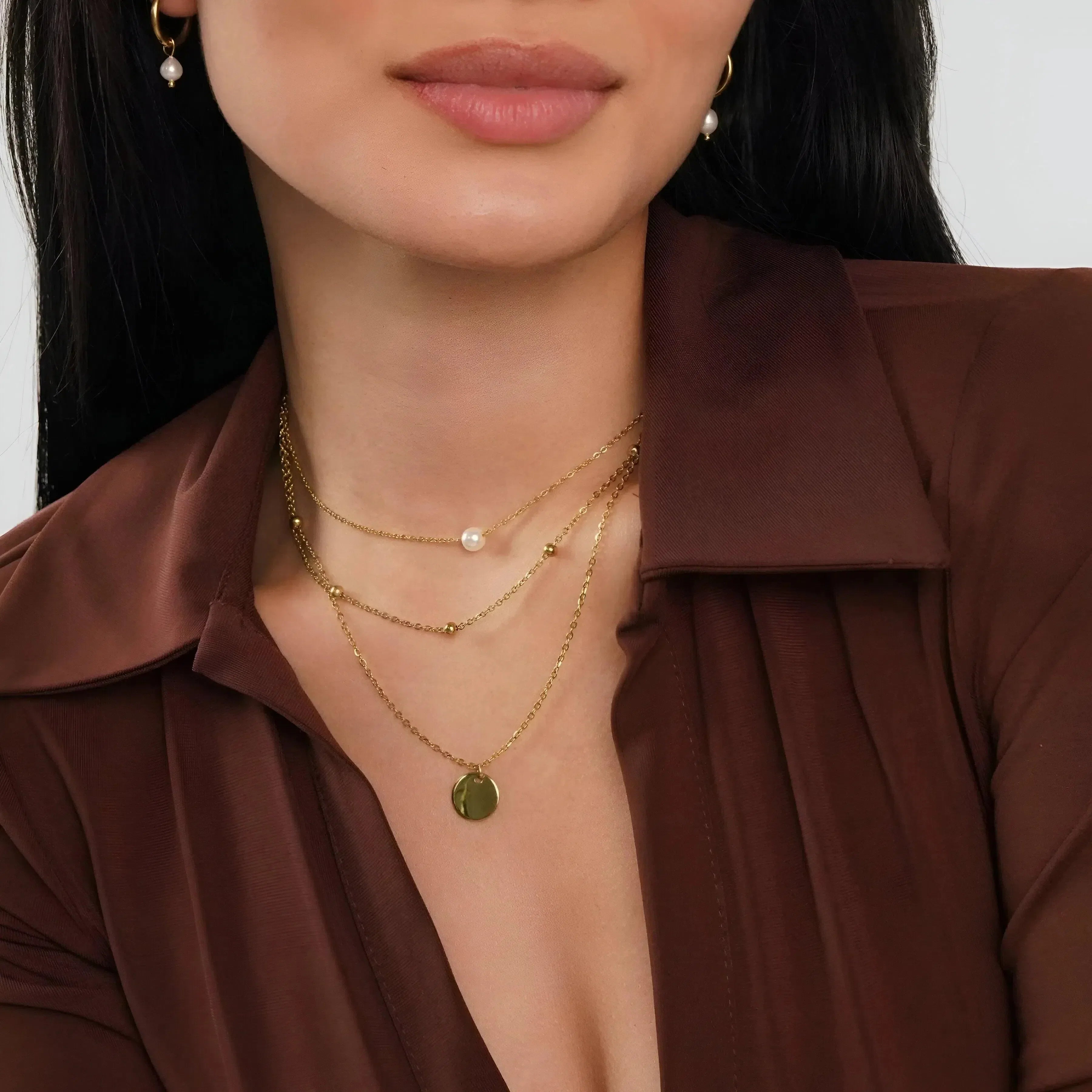 Solania – Layered disc design – Pendant necklace-10419161071959-ZARA MAE LONDON