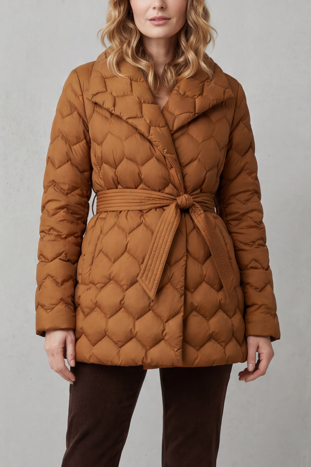 Solenza – Sculpted quilt – Belted puffer jacket-10469897437527-ZARA MAE LONDON