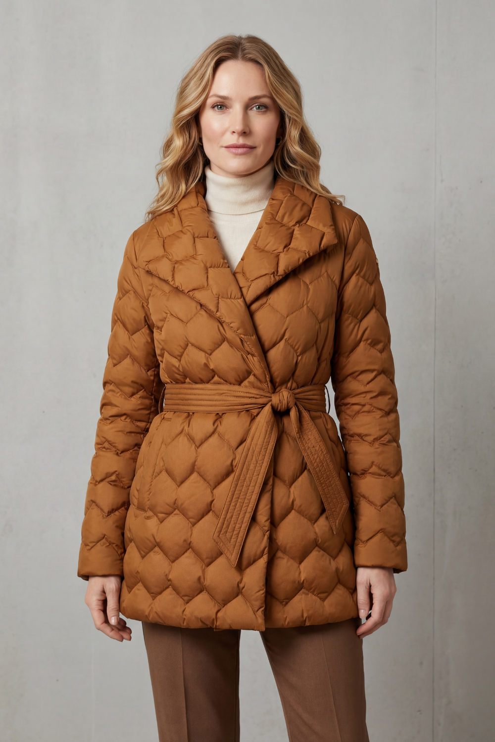 Solenza – Sculpted quilt – Belted puffer jacket-10469897437527-ZARA MAE LONDON