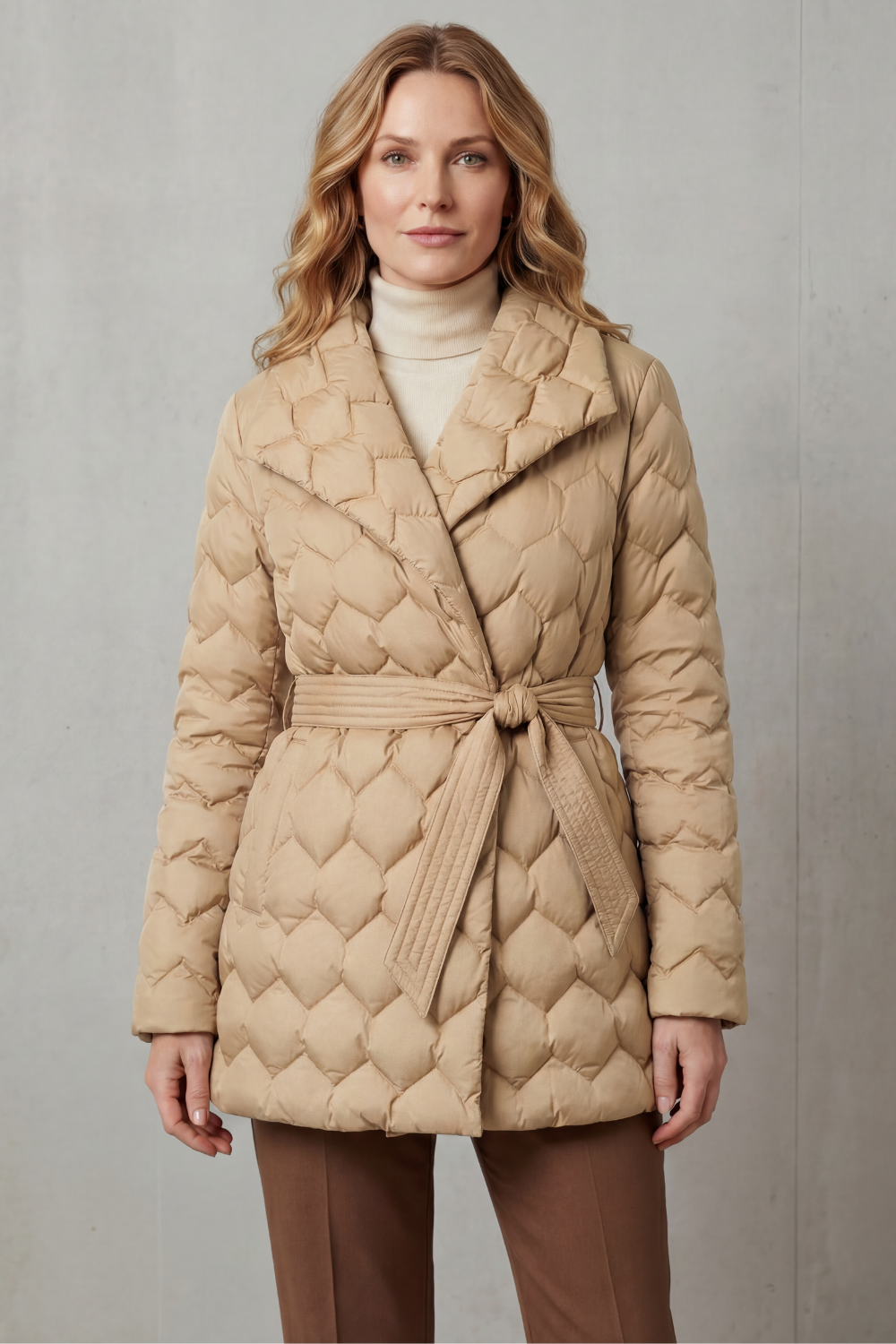 Solenza – Sculpted quilt – Belted puffer jacket-10469897437527-ZARA MAE LONDON