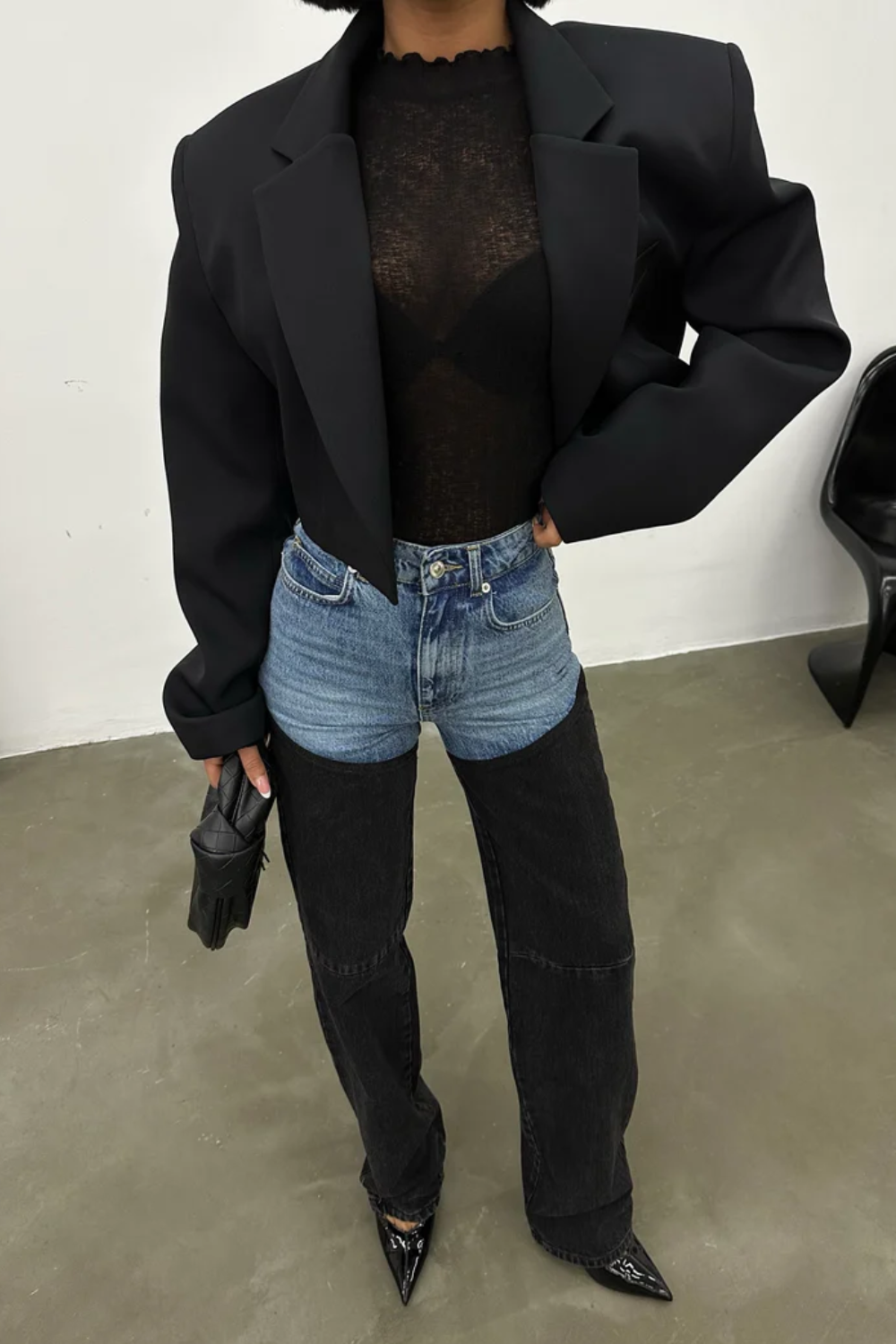 Valbrune – Two-tone illusion – High-rise straight jeans-10426264977751-ZARA MAE LONDON