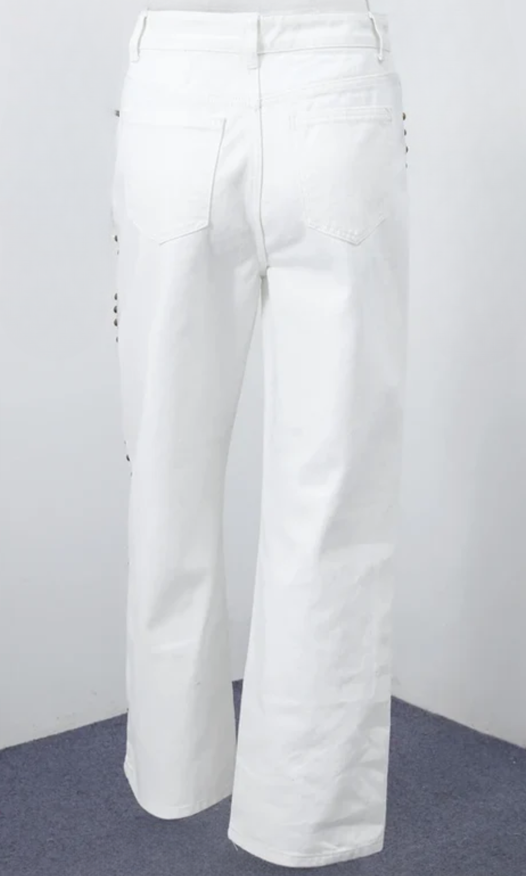 Valdenza – Gold stud trim – Straight leg jeans-10427421557079-ZARA MAE LONDON